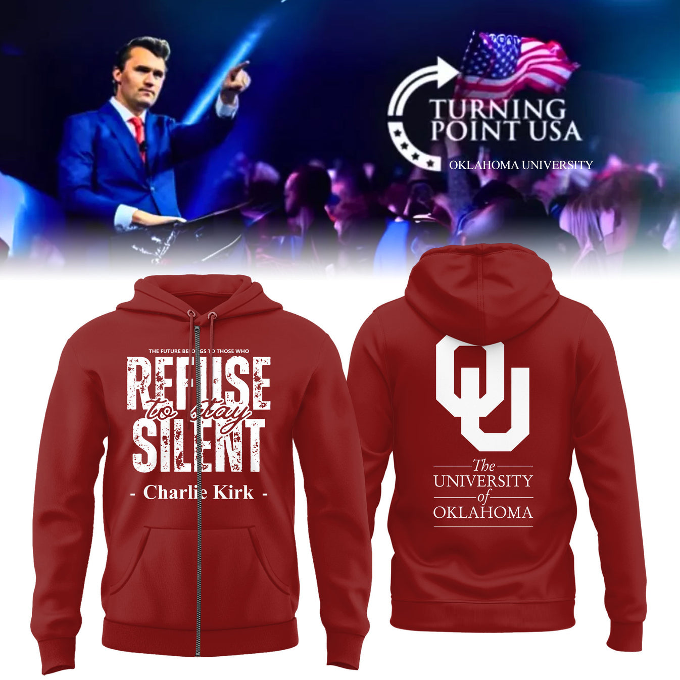 Limited Edition Oklahoma x Turning Point USA 2025 ZIP Hoodie