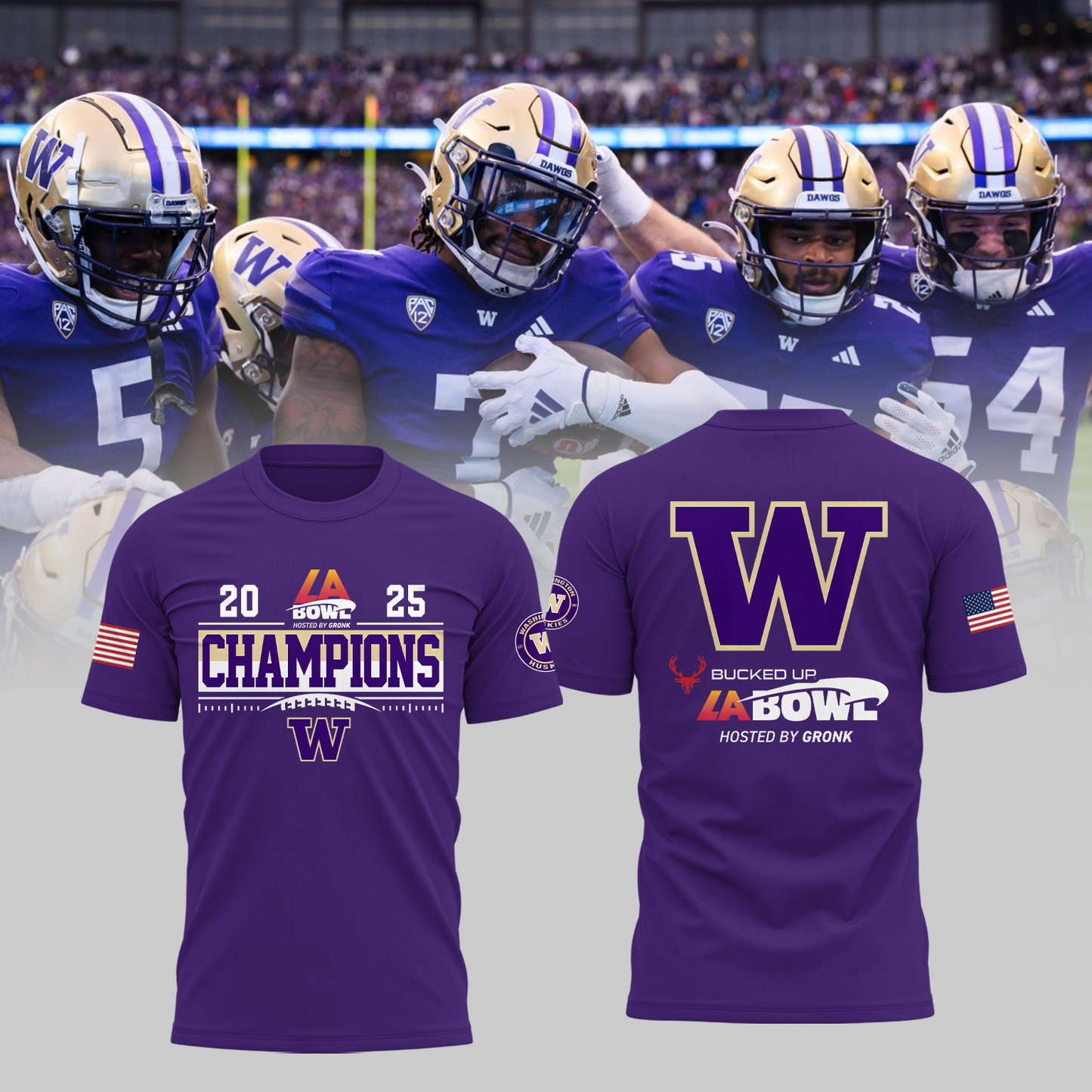 Washington Football Champions T-Shirt - LA Bowl Champions T-Shirt - Purple - Unisex - Design By Twinkle My Toes