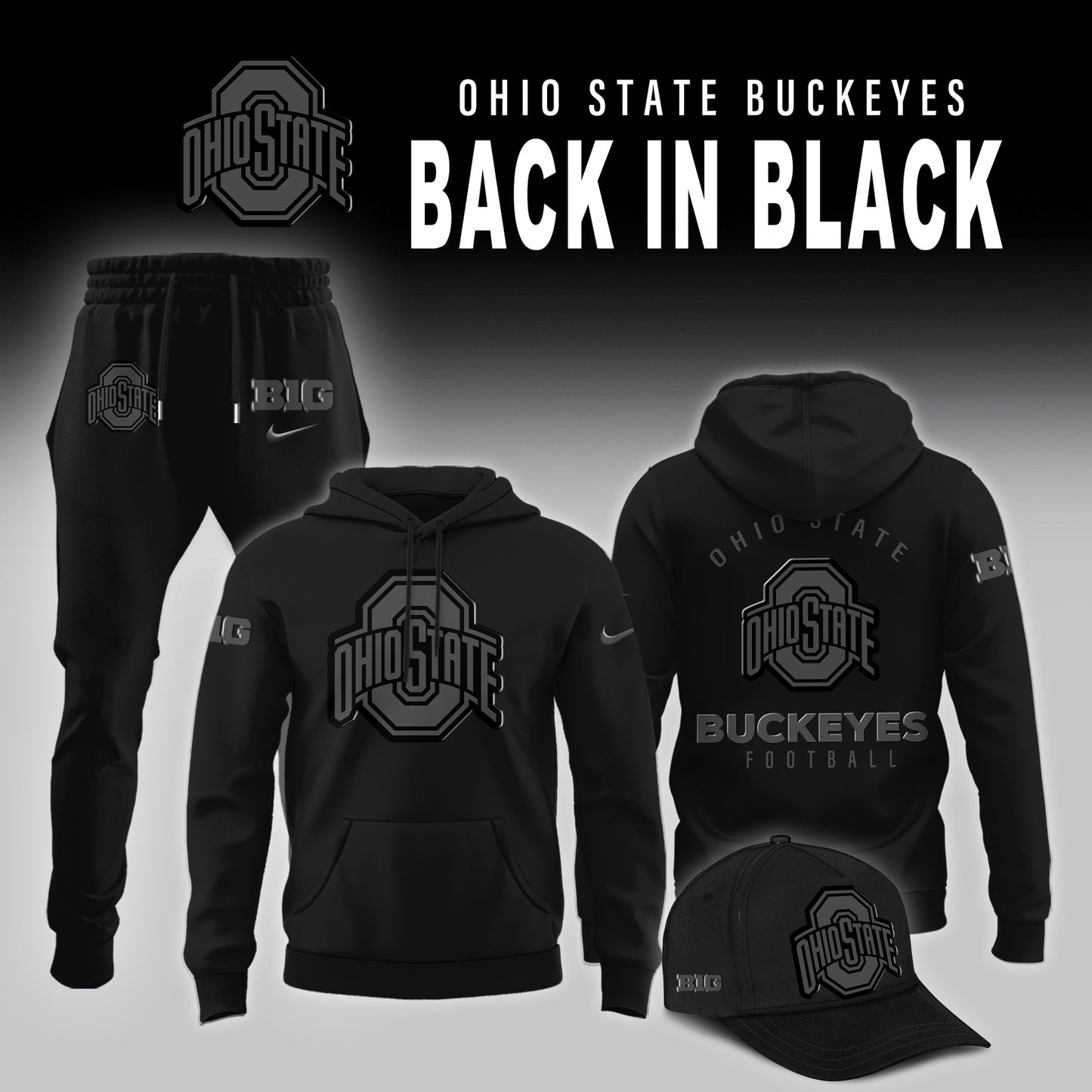 Ohio State Football Back In Black 2025 Combo Hoodie