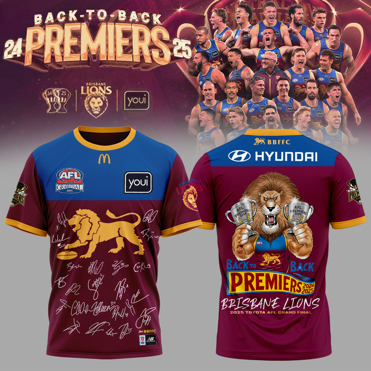 Brisbane Lions Champions 2025 Tshirt