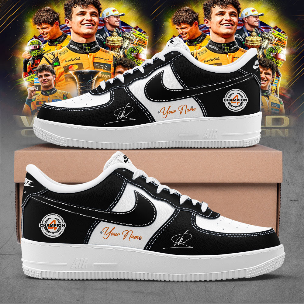 Lando NORRIS 2025 FORMULA 1 WORLD CHAMPION Signature Custom Name Black Shoes AF
