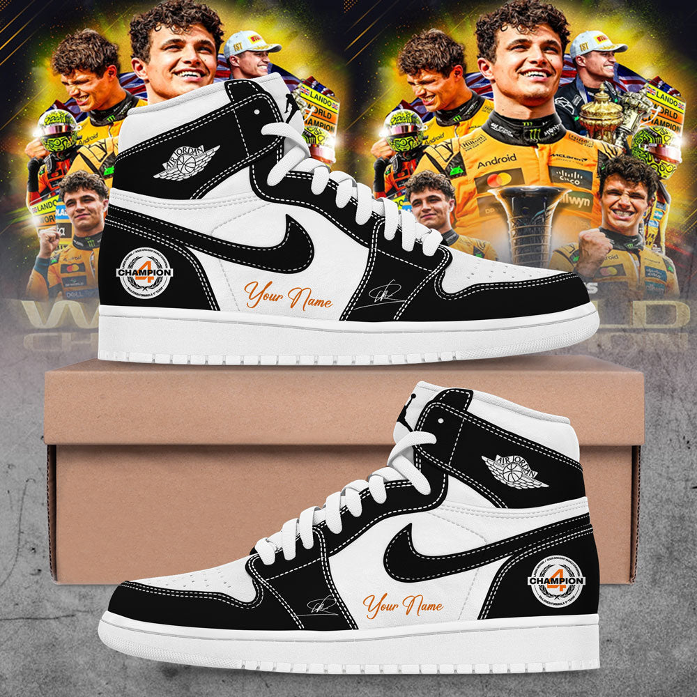 Lando NORRIS 2025 FORMULA 1 WORLD CHAMPION Signature Custom Name Black Shoes JD