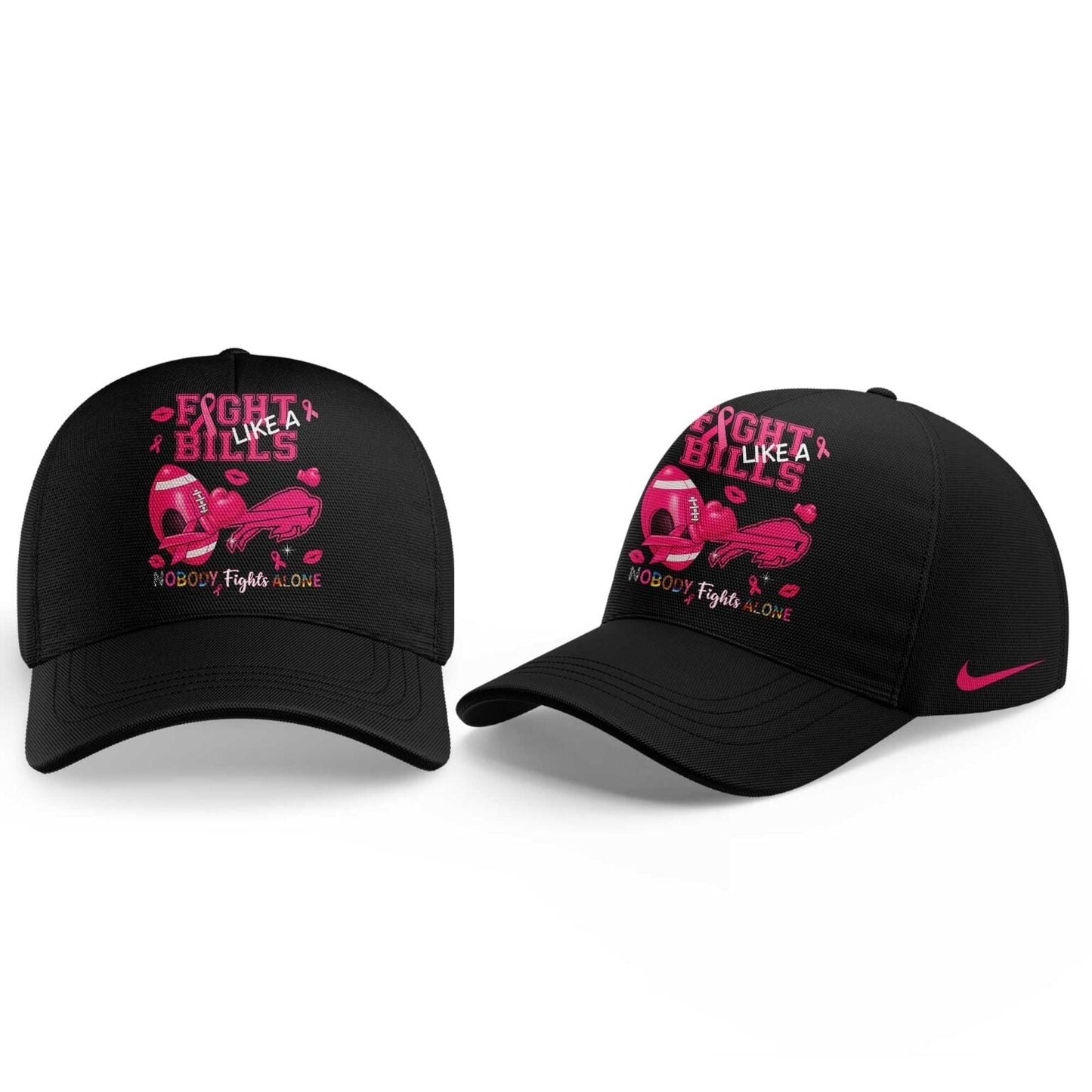 Limited Edition Buffalo Bills Nobody Fights Alone Breast Cancer Hoodie