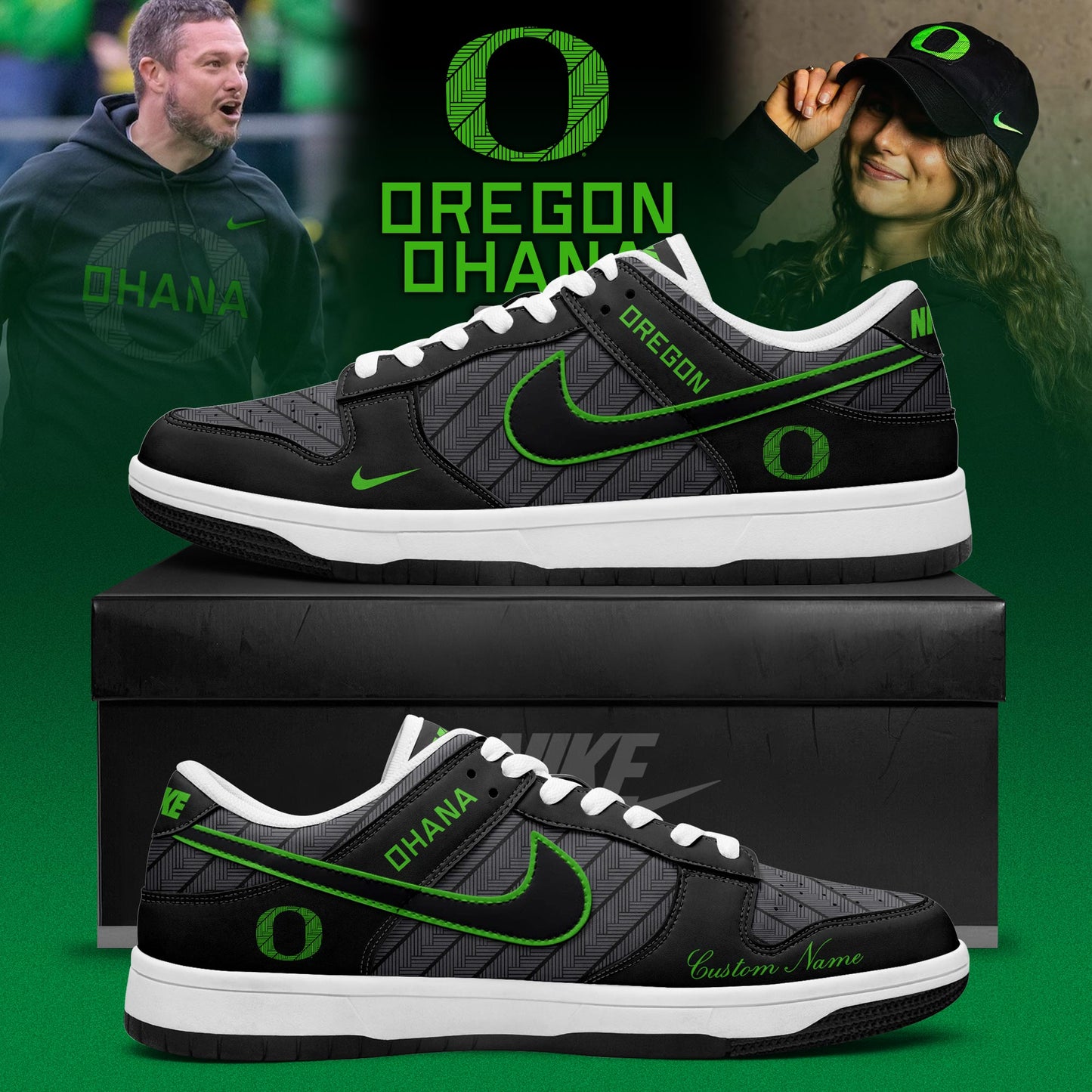 Oregon Ducks Ohana 2025 Custom Air Dunk Sneaker