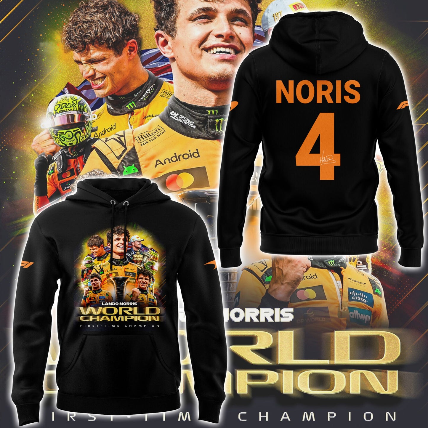 Limited Edition 2025 Lando Norris World Champions Combo Hoodie
