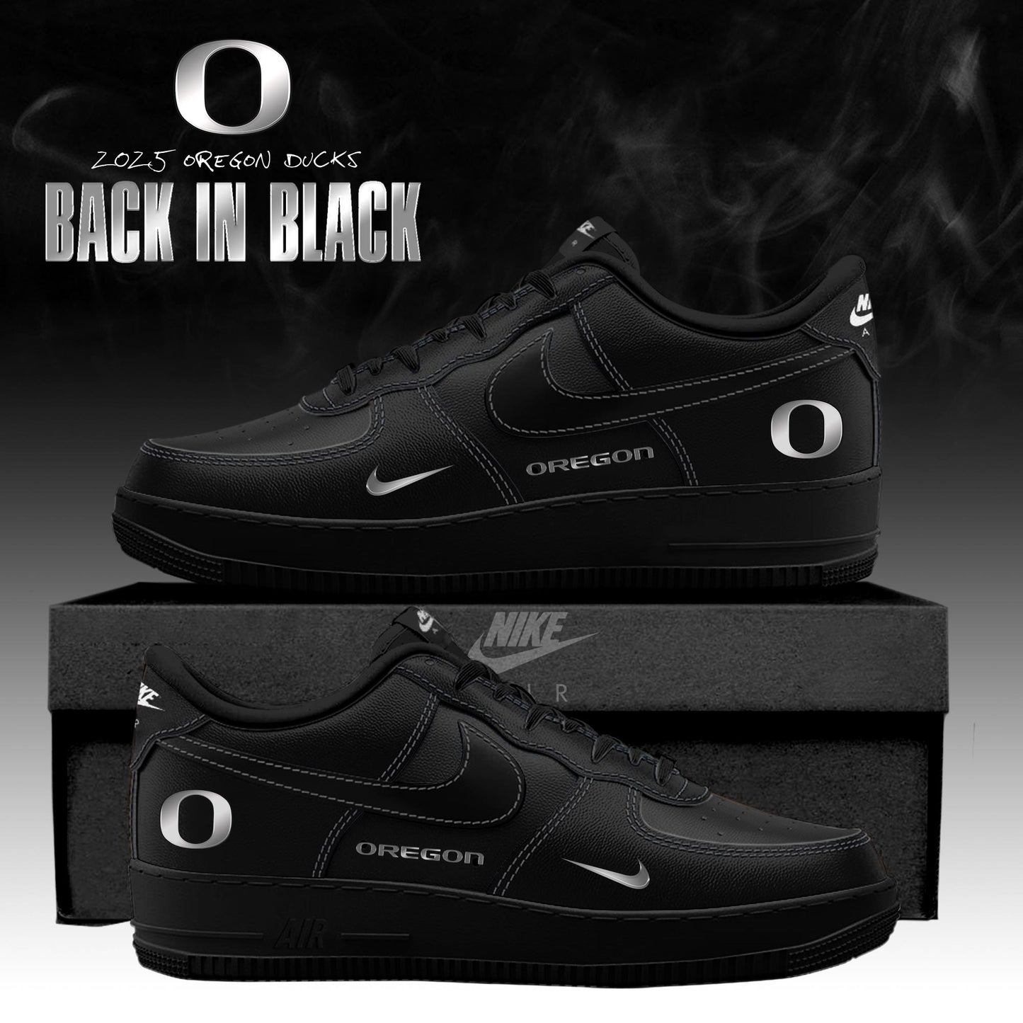 Oregon Ducks ‘Back in Black’ 2025 Special Edition AF1 Sneakers