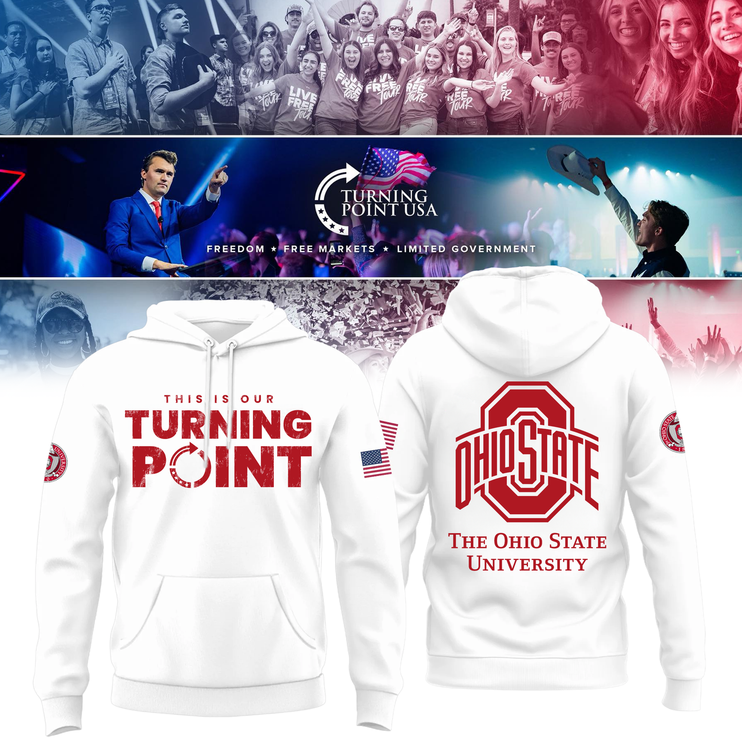 Limited Edition Ohio State Buckeyes x Turning Point USA Hoodie