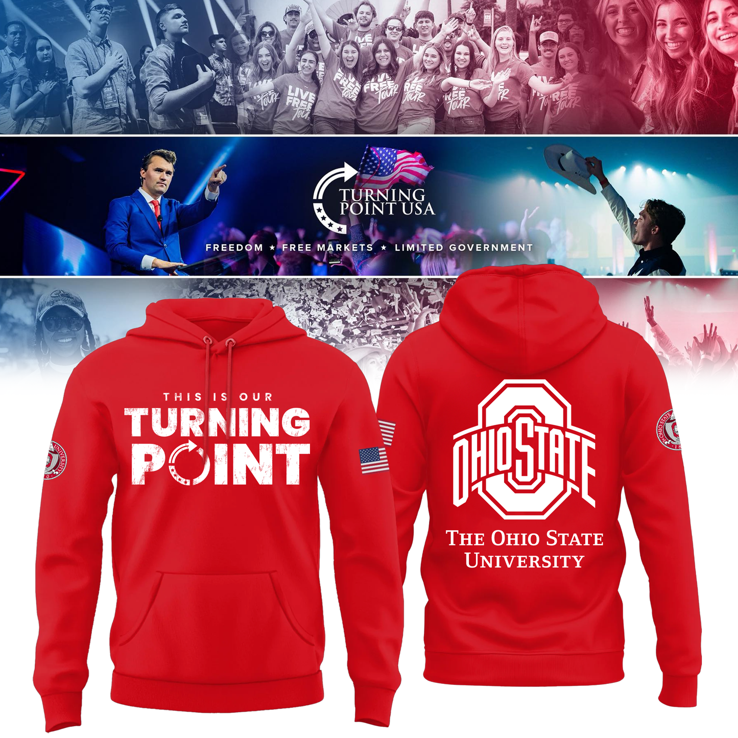 Limited Edition Ohio State Buckeyes x Turning Point USA Hoodie