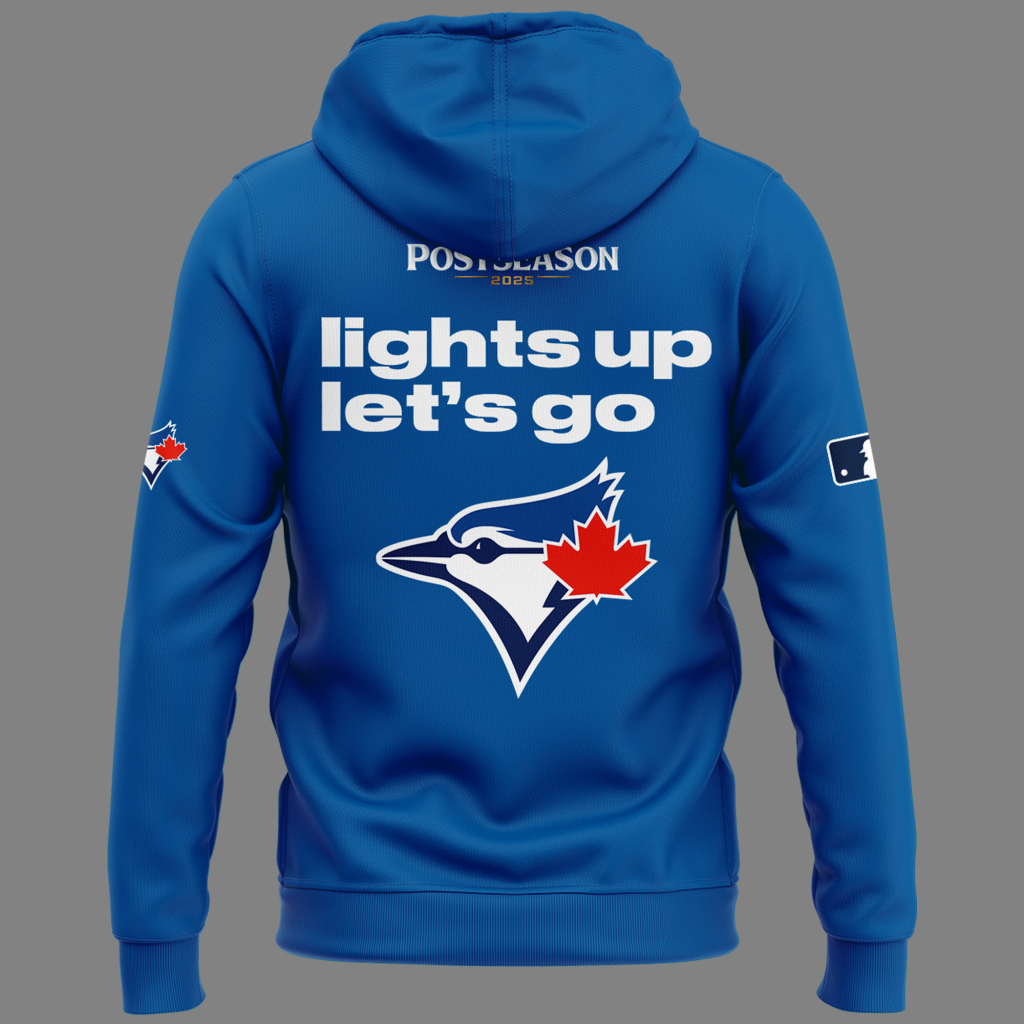 Toronto Blue Jays Royal 2025 Postseason Locker Room hoodie.