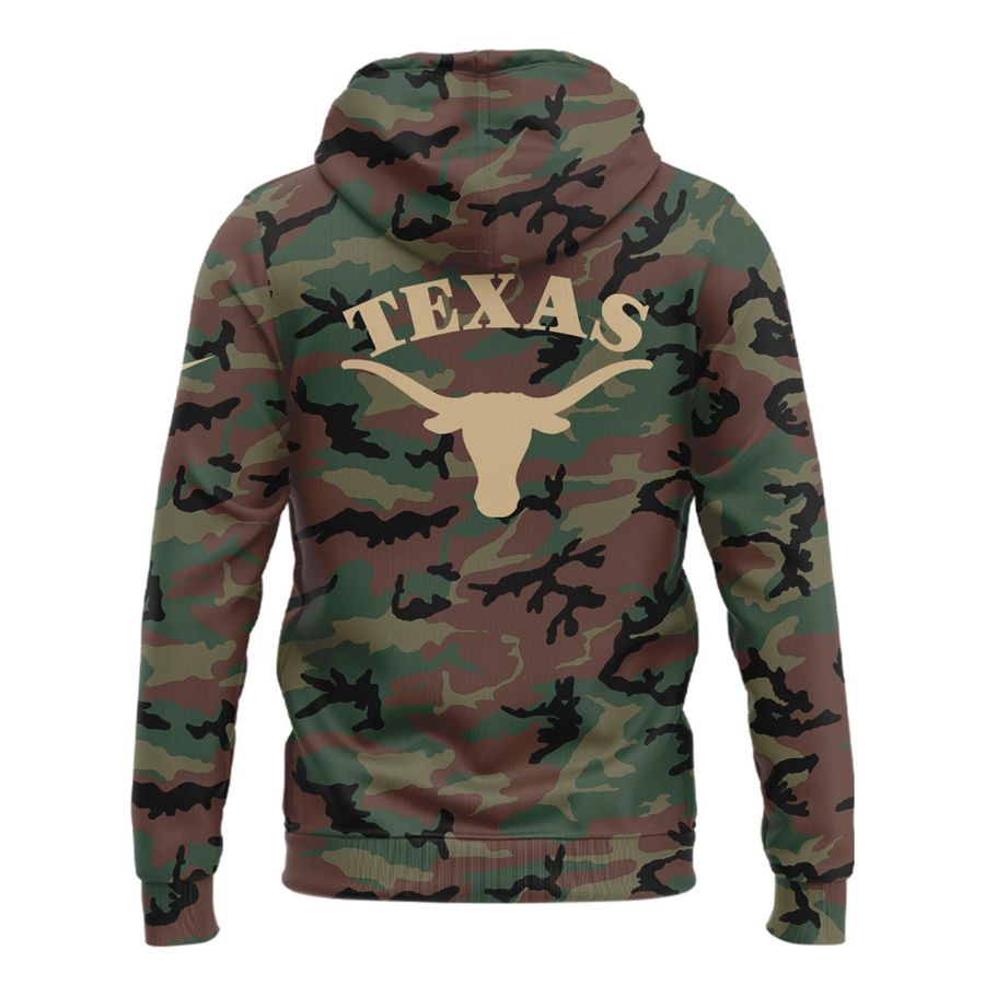 2025 Texas Longhorns Military Appreciation Camo Hoodie