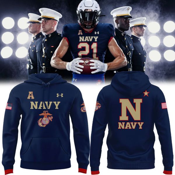 Navy Football Marines 250 Years Celebration Hoodie - Limited Edition