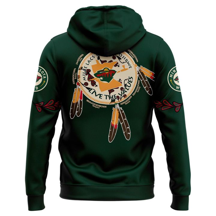 Minnesota Wild x Mille Lacs Band of Ojibwe and Grand Casino Native American Heritage Day 2025 Hoodie