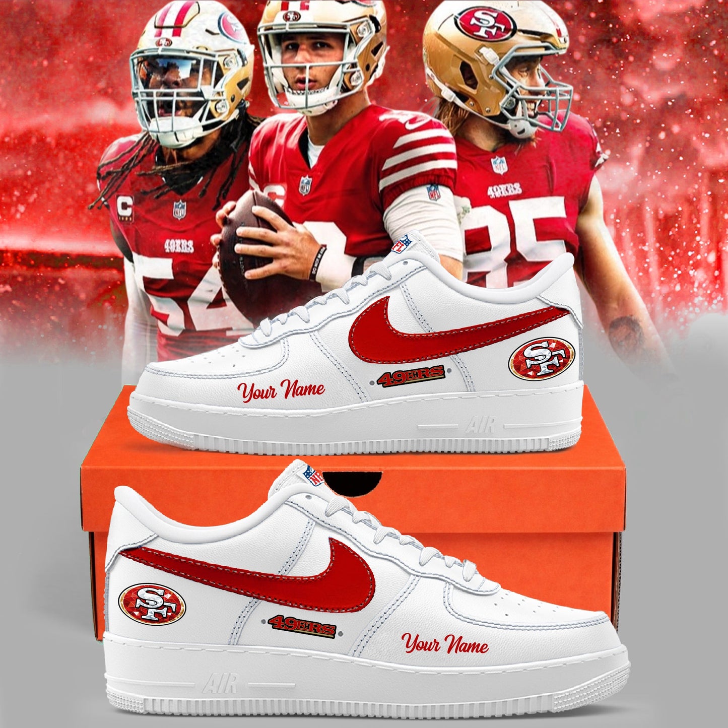 A Special Limited Edition Shoes, Customized with Your Name for True Fans SF 49ers.