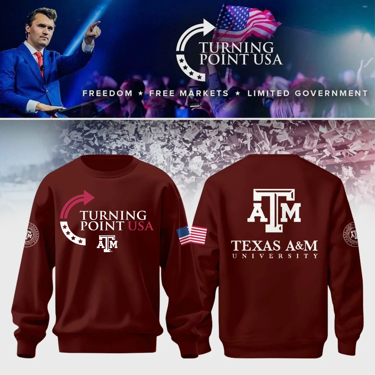 Limited Edition Texas A&M University x Turning Point USA Sweatshirt