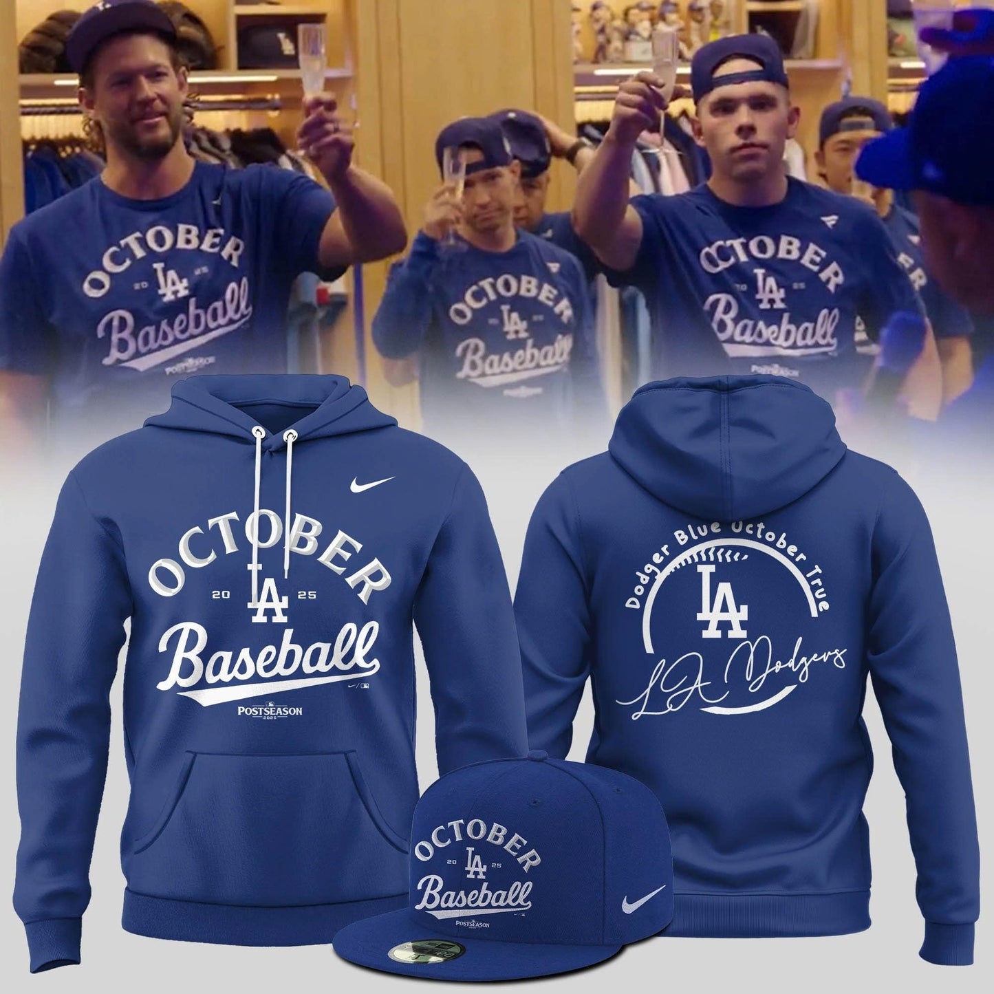 _ Los Angeles Dodgers 2025 Postseason Authentic Collection Hoodie