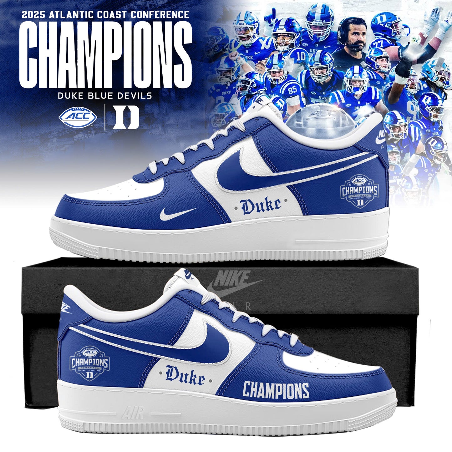 Duke Blue Devils 2025 ACC Football Champions Sneaker