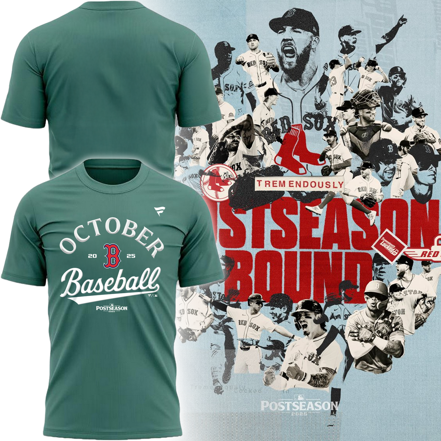 Boston Red Sox 2025 Postseason Locker Room T-Shirt