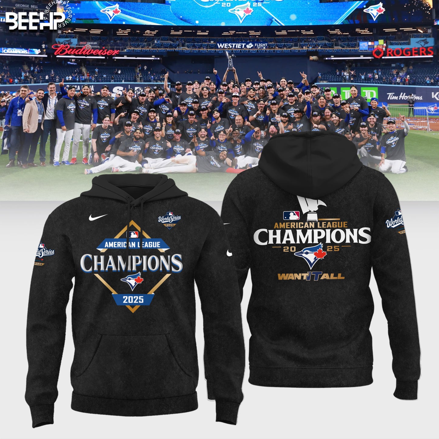 Toronto Blue Jay 2025 American League Champions Hoodie