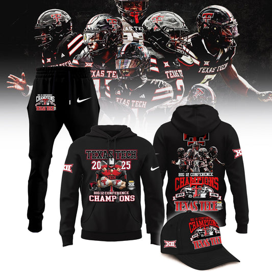 Texas Tech Red Raiders 2025 CHAMPIONS Big12 Football Combo Hoodie