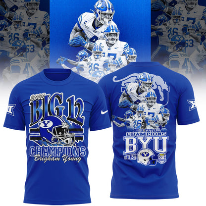 BYU Cougars Football 2025 Big 12 Conference Champs Combo Tshirt