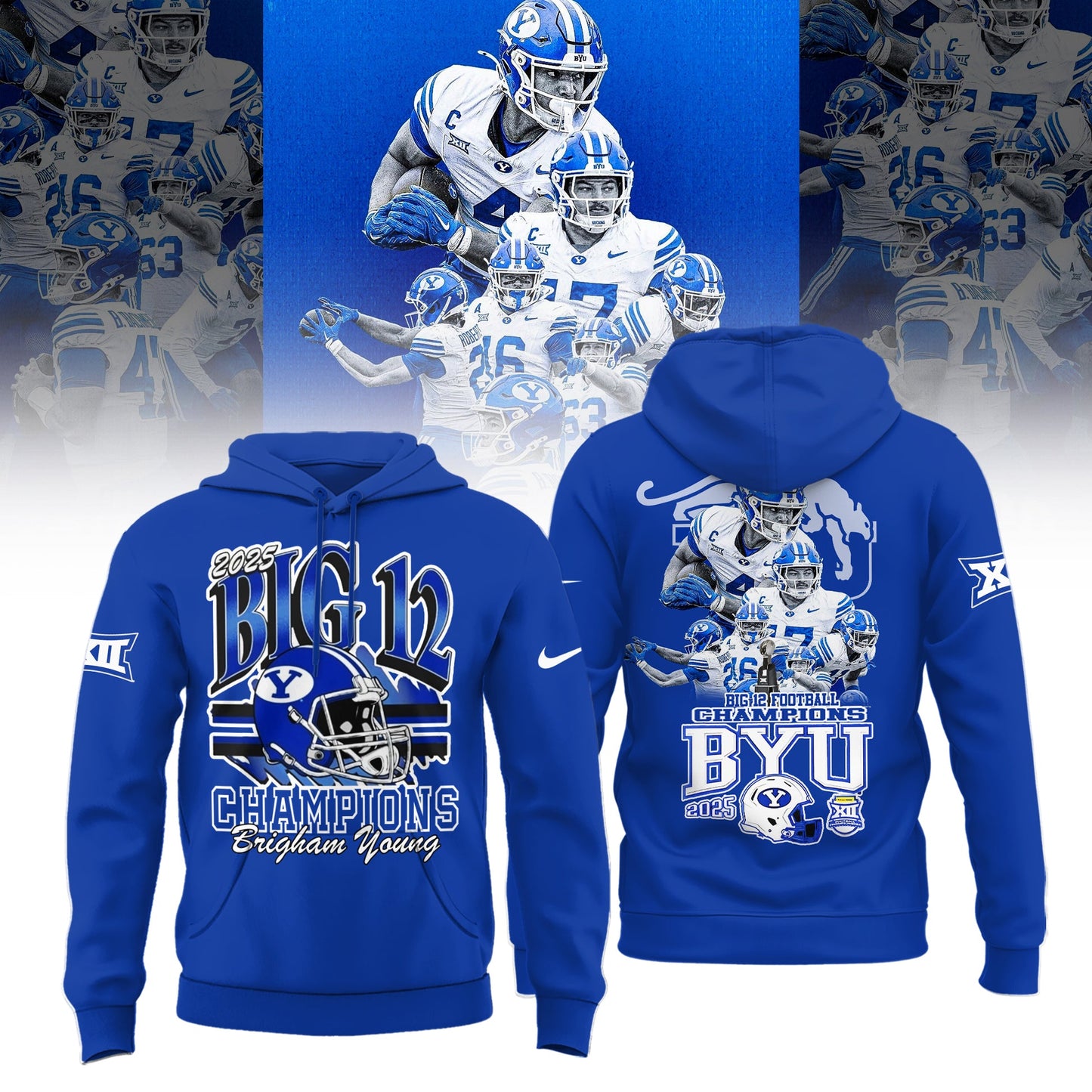 BYU Cougars Football 2025 Big 12 Conference Champs Combo Hoodie