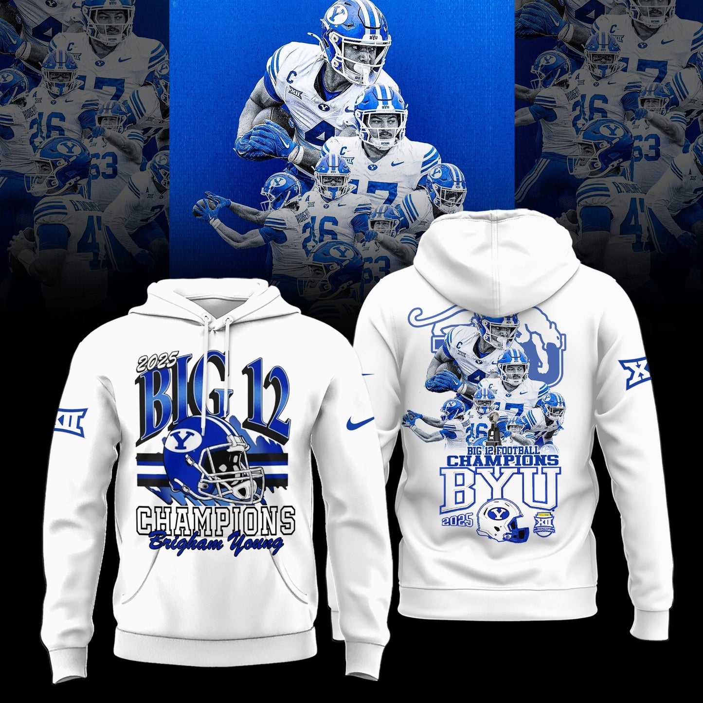 BYU Cougars Football 2025 Big 12 Conference Champs Combo Hoodie