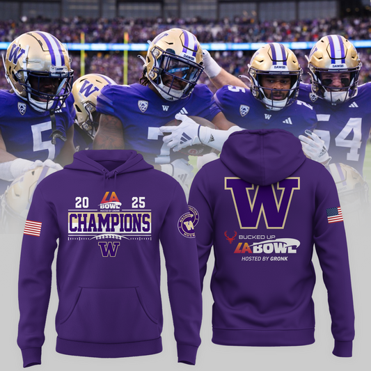 Washington Football Champions Hoodie - LA Bowl Champions Hoodie - Purple - Unisex - Design By Twinkle My Toes