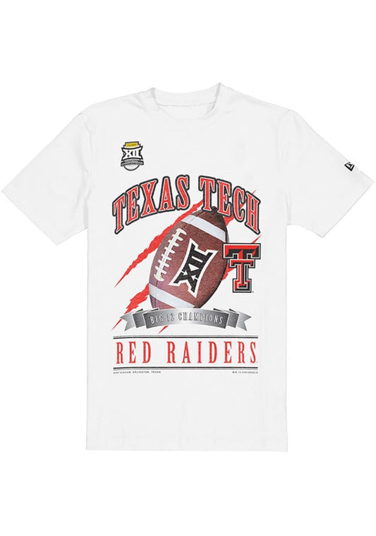 Texas Tech Red Raiders White 2025 Big 12 Football Champions T-Shirt