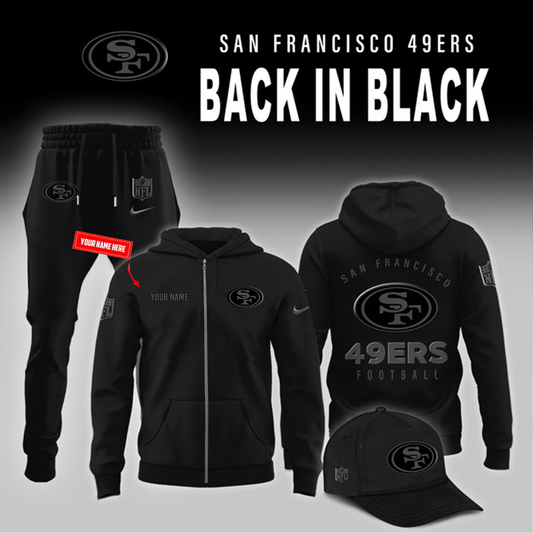 San Francisco 49ers 2025 Back In Black Limited Edition ZIP Hoode