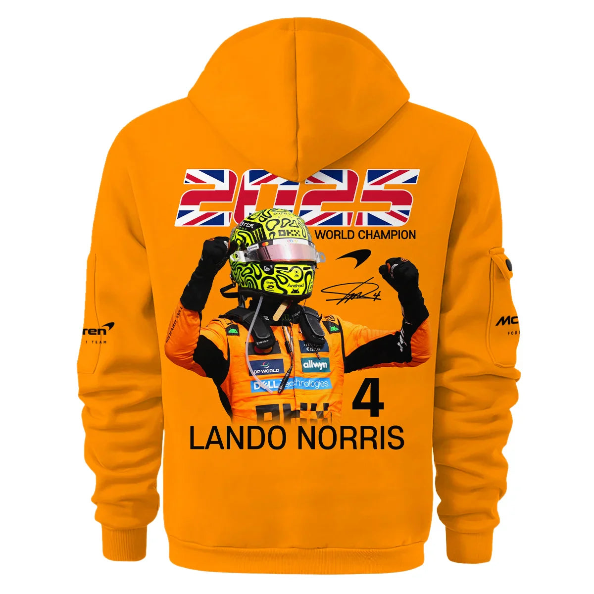 Champion From #4 to #1 Lando Norris McLaren F1 Team Hoodie Half Zip