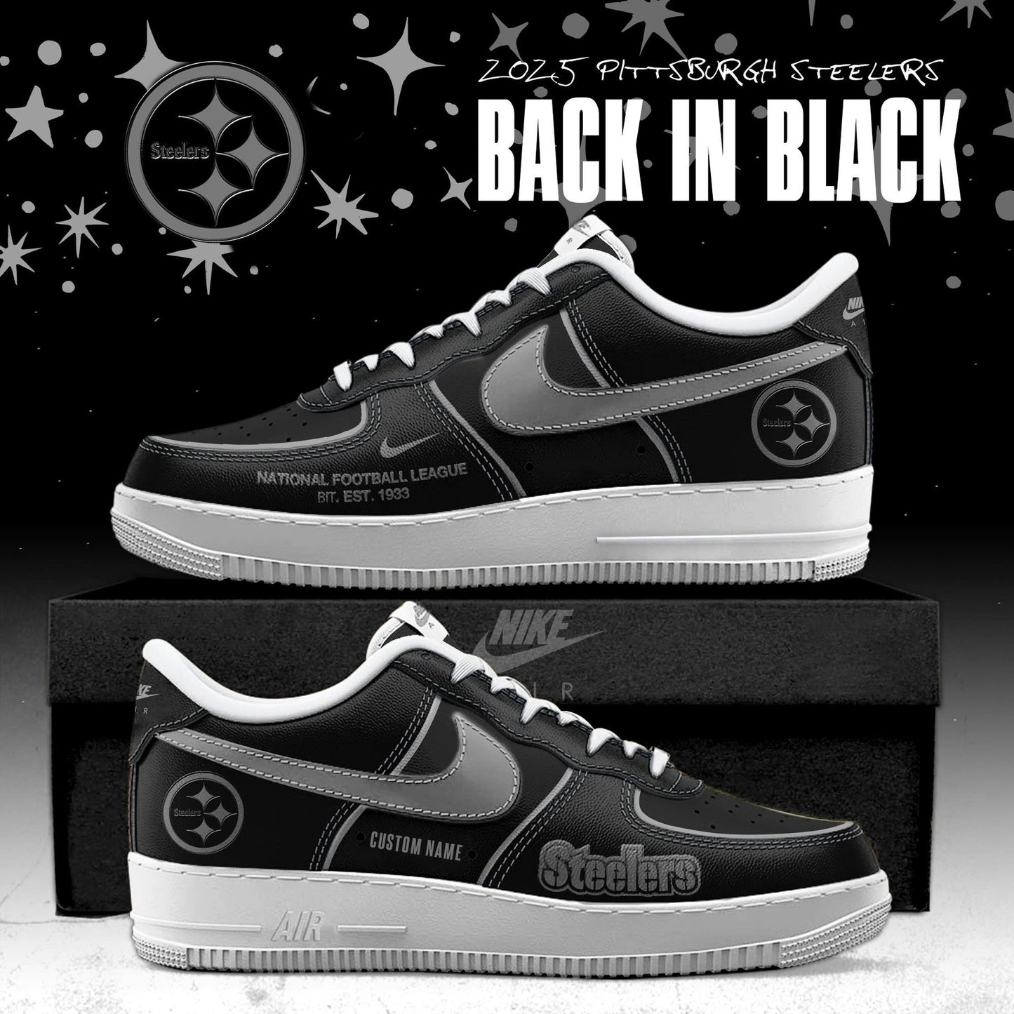 Pittsburgh Steelers Back In Black Special Edition Sneakers