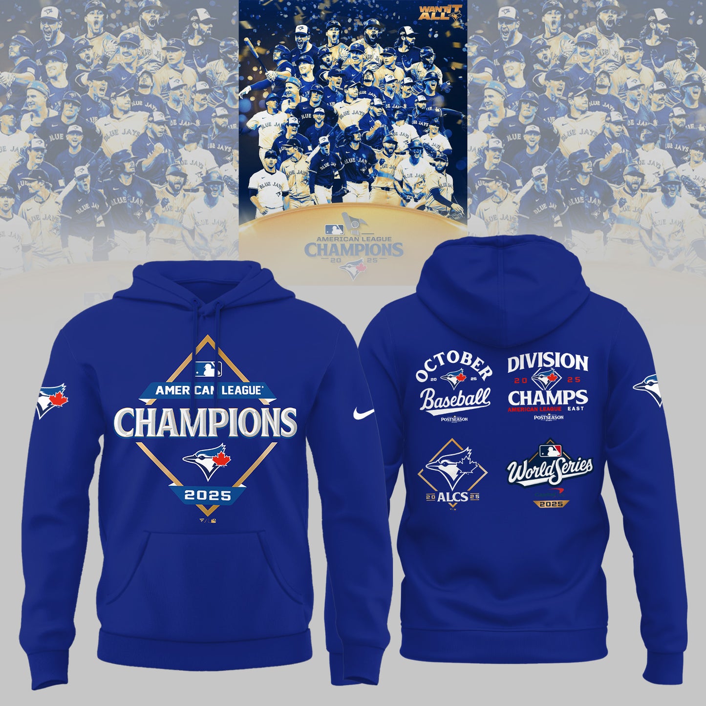 Toronto Blue Jay 2025 American League Champions Hoodie