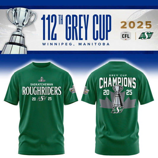 Limited Edition Roughriders 2025 Grey Cup Champions Shirt-AB1711257006