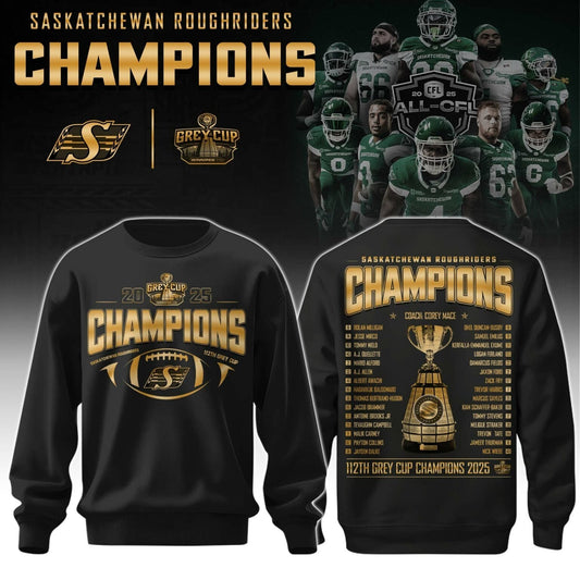 Limited Edition Roughriders 2025 Grey Cup Champions Sweatshirt-AB1711257023
