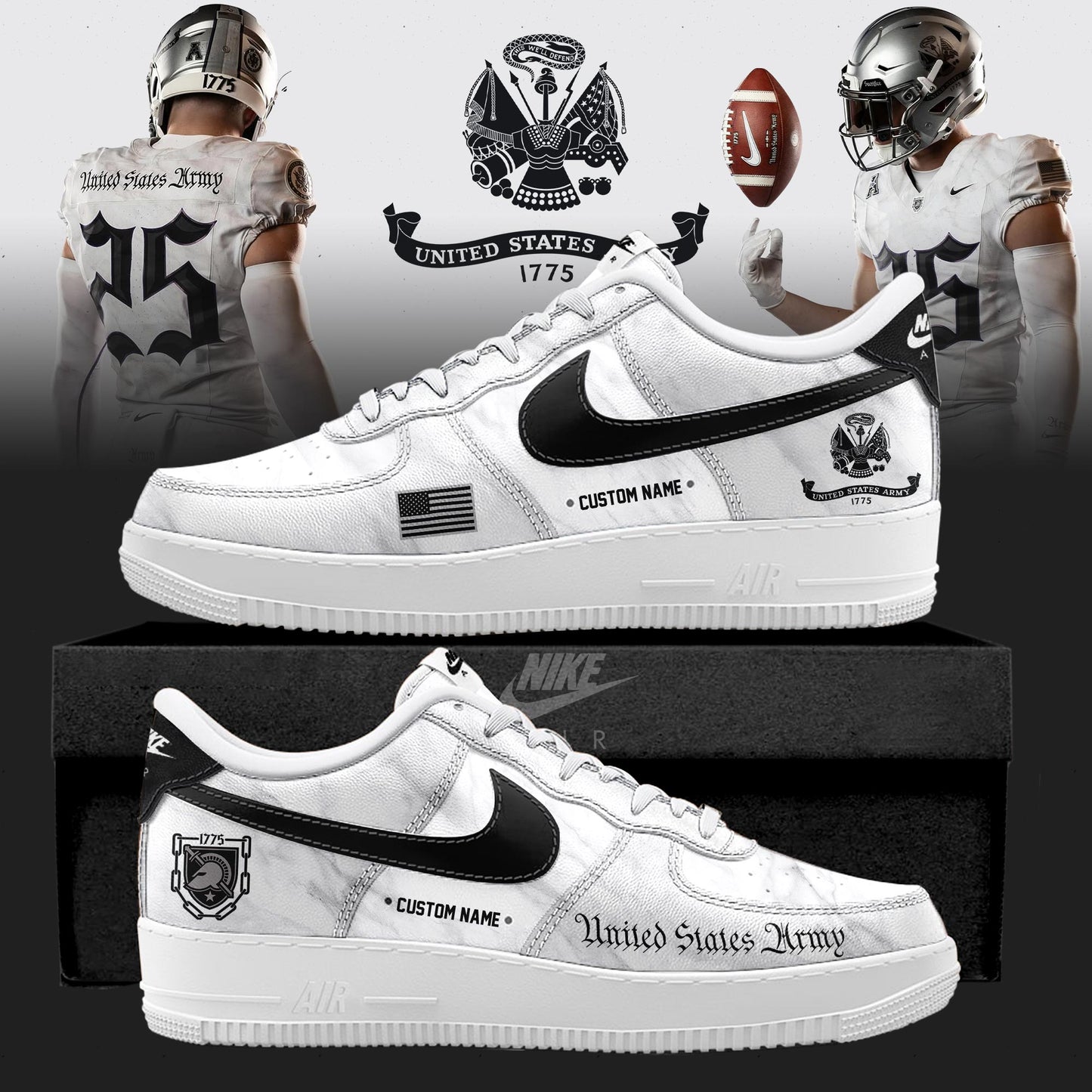 Army Black Knights Army 250 Collection Custom AF1 Sneaker