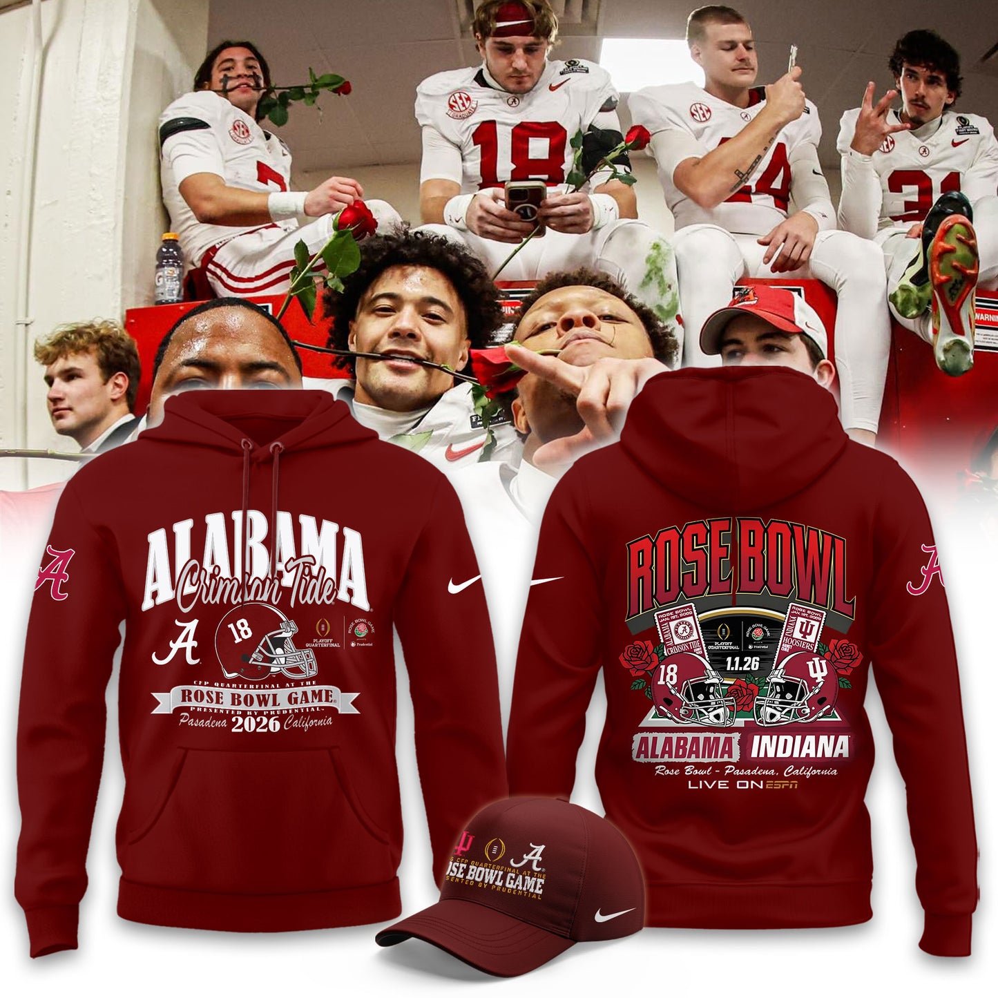 Alabama Crimson Tide 2026 Rose Bowl Limited Hoodie