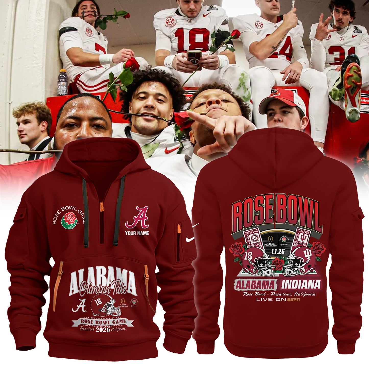 Alabama Crimson Tide 2026 Rose Bowl Limited New Hoodie