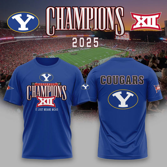 BYU Cougars Football 2025 Big 12 Conference Champs Tshirt