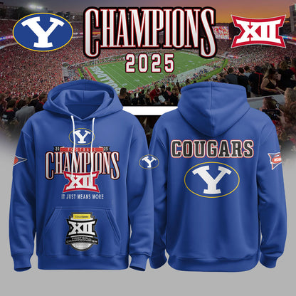BYU Cougars Football 2025 Big 12 Conference Champs Combo Hoodie