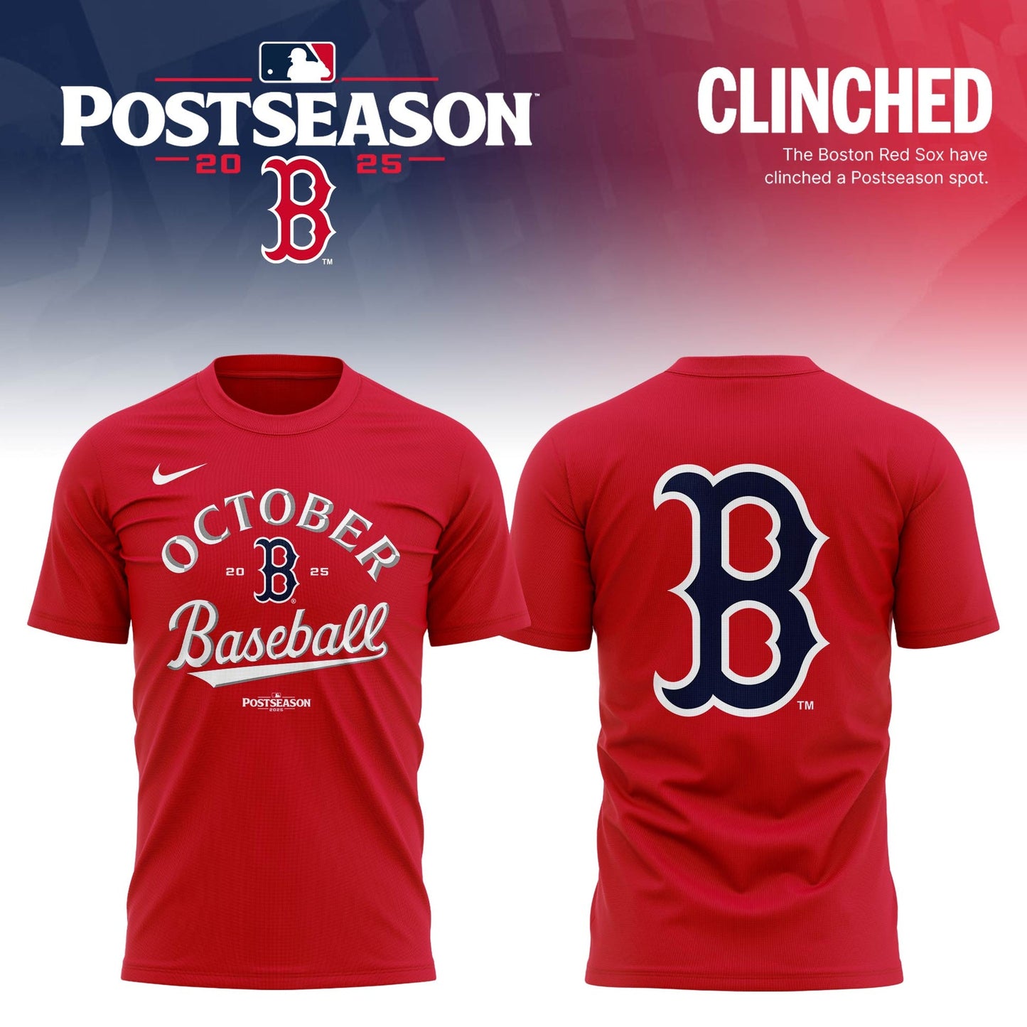 Special October Baseball Post Season 2025 Red Sox T-Shirt