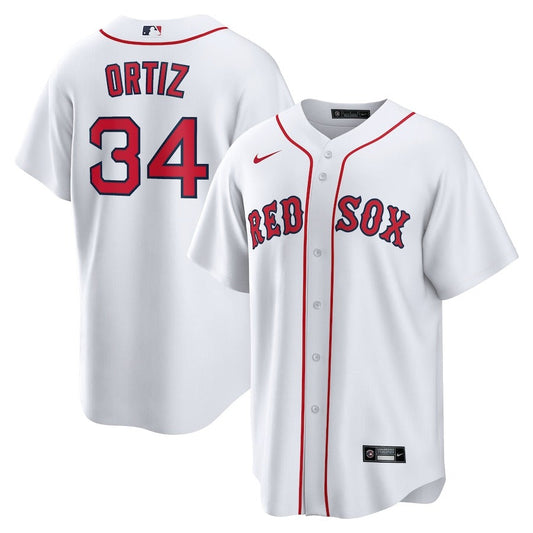 David Ortiz White Home Replica Player Jersey