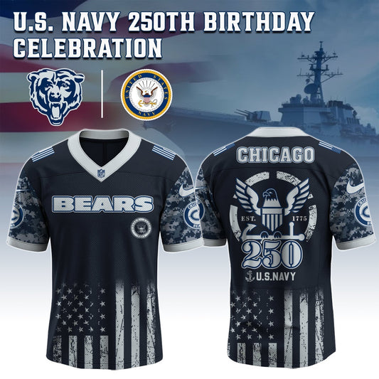 Chicago Bears x U.S. NAVY 250TH Birthday Special Edition Jersey - Tycheco