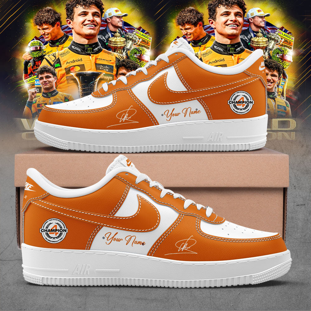 Lando NORRIS 2025 FORMULA 1 WORLD CHAMPION Signature Custom Name Orange Shoes AF
