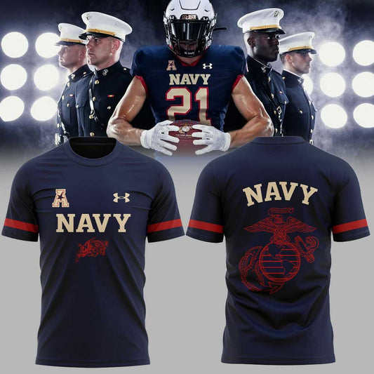 Navy Football Marines 250 Years Celebration Combo T-Shirt - Limited Edition