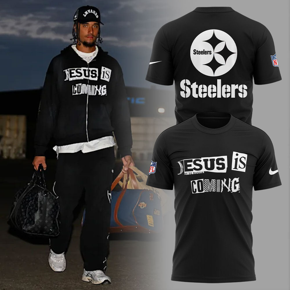 Pittsburgh Steelers 2025 Jesus Is Coming Combo T-Shirt