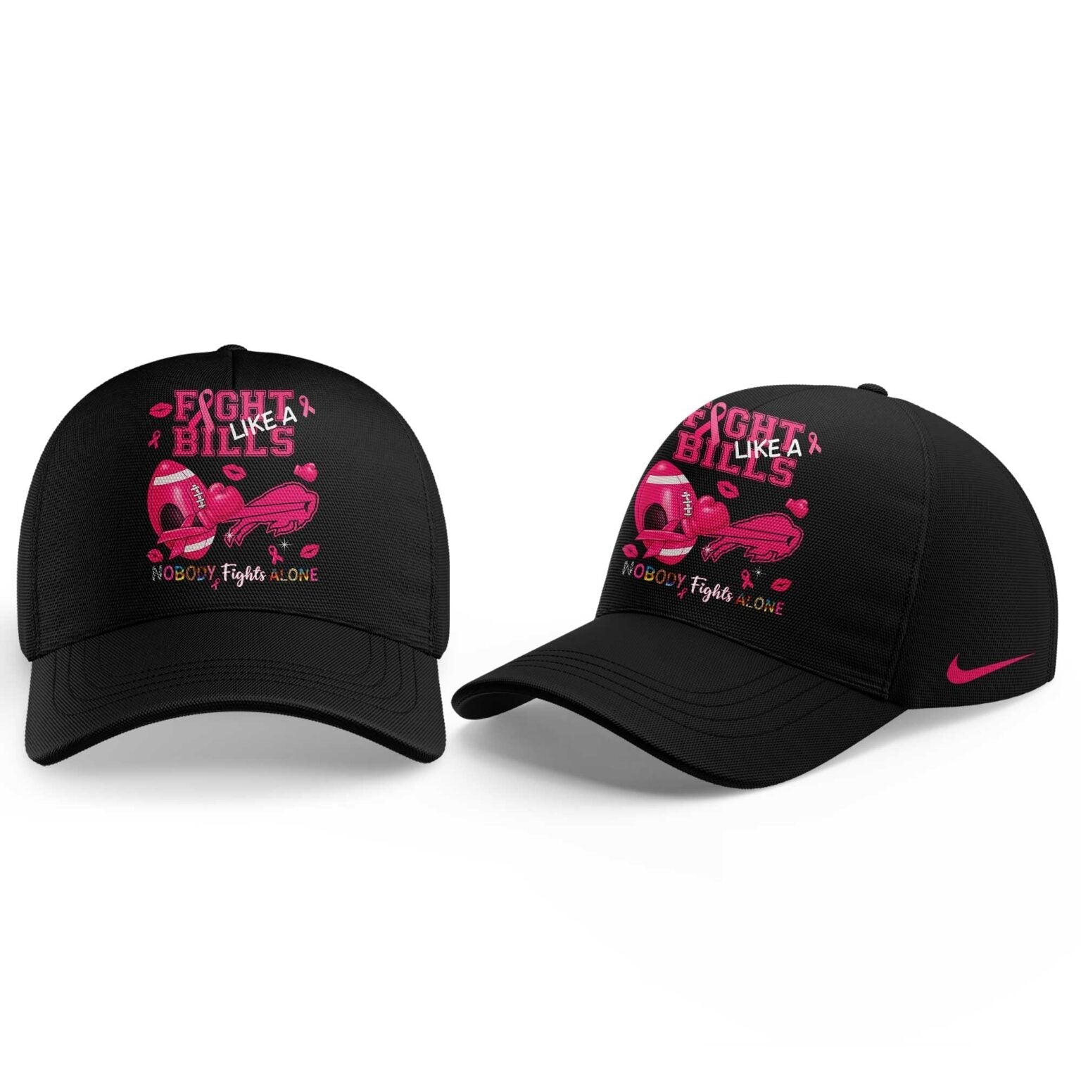 Limited Edition Buffalo Bills Nobody Fights Alone Breast Cancer Hoodie