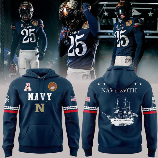 Navy Midshipmen 250th Anniversary Uniform Sideline Collection Replica Hoodie