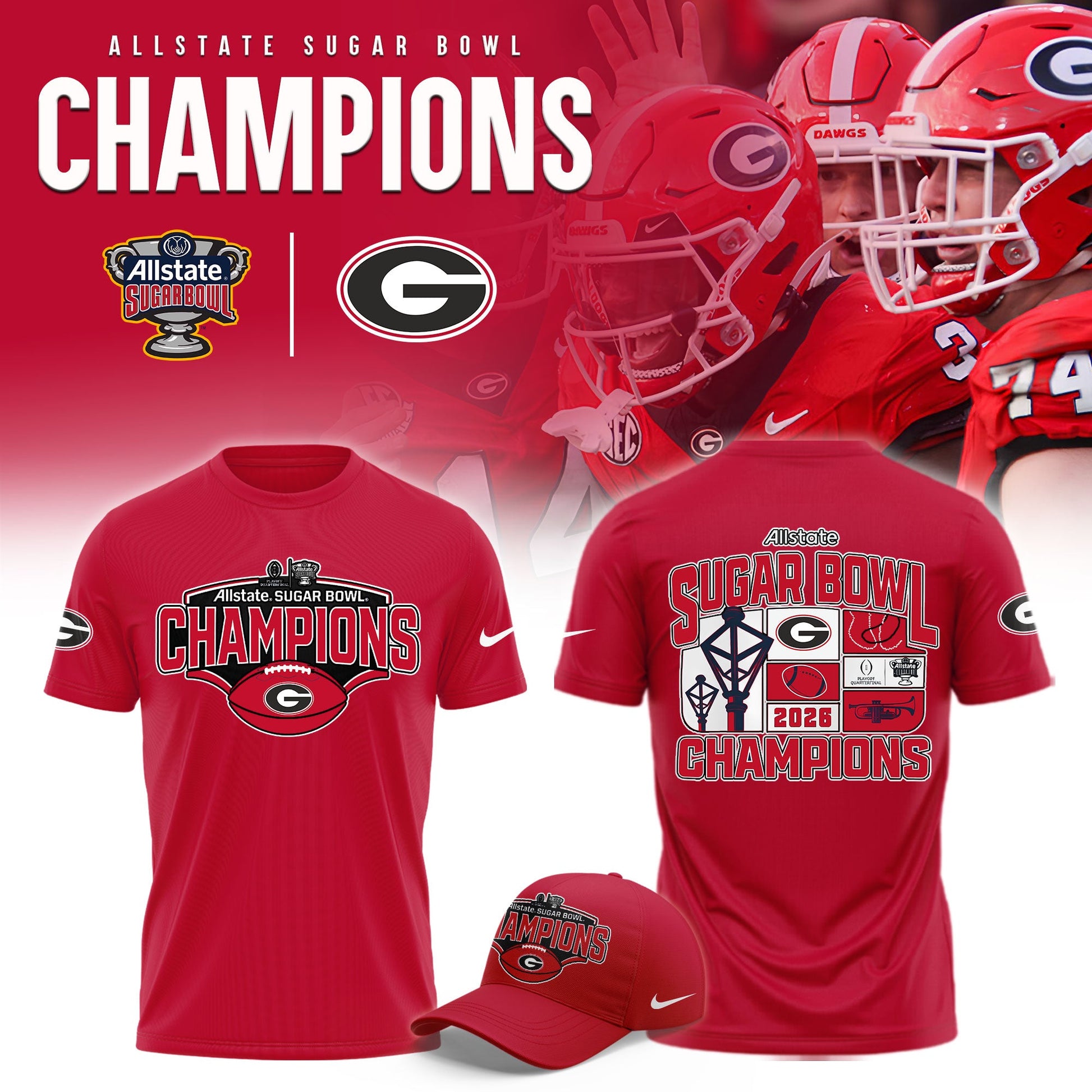 _Georgia Bulldogs 2026 Sugar Bowl Champions Limited Shirt