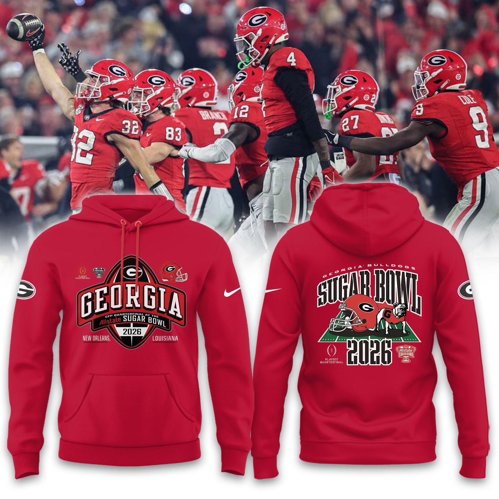 ..Georgia Bulldogs 2026 Sugar Bowl Limited Hoodie