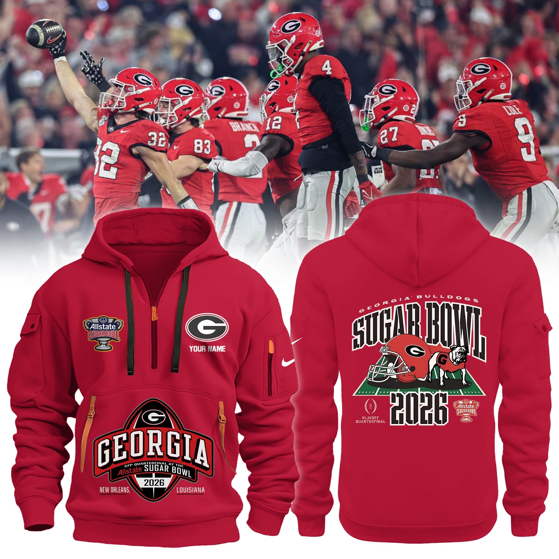..Georgia Bulldogs 2026 Sugar Bowl Limited New Hoodie